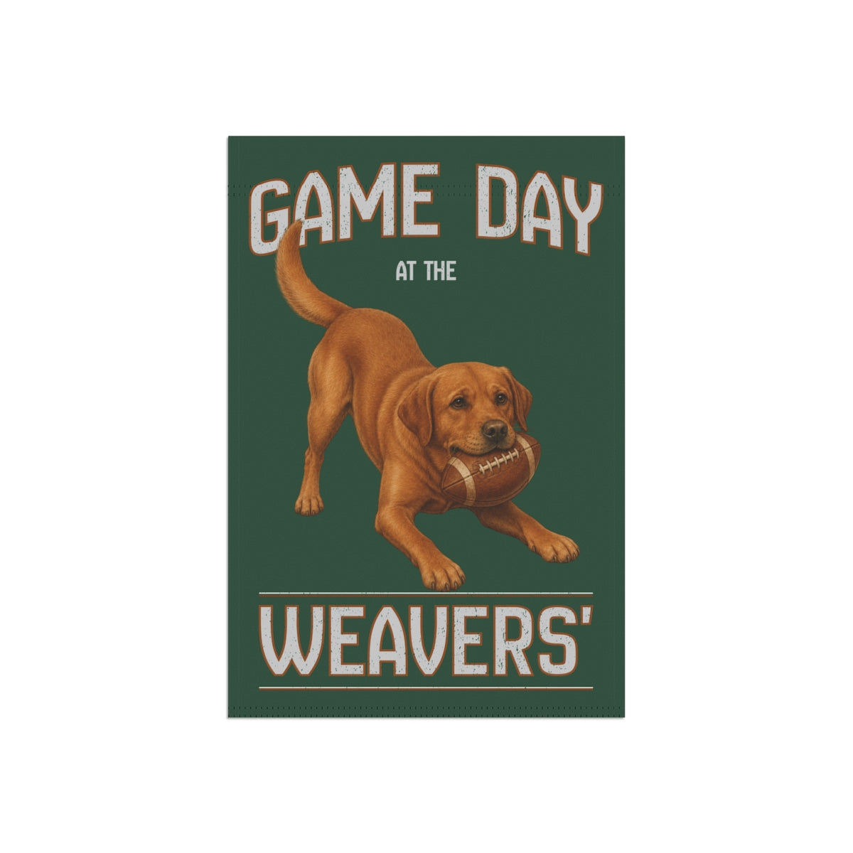 Personalized Fox Red Lab Garden Flag, Game Day Football Yard Decor Gift