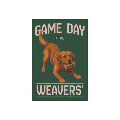 Personalized Fox Red Lab Garden Flag, Game Day Football Yard Decor Gift