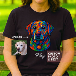 Personalized Pet Shirt — Fractured-Pattern Dog Art on Comfort Colors Tee