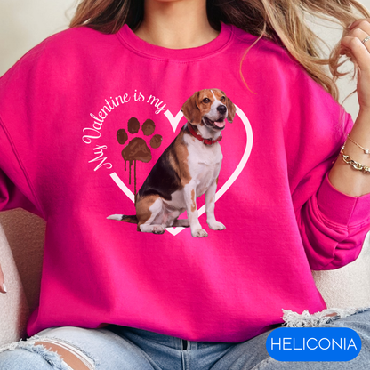 Valentine Beagle Sweatshirt, Beagle Mom, Valentine Heart Dog Sweatshirt, Valentine Dog, Gift for Dog Lover, Beagle