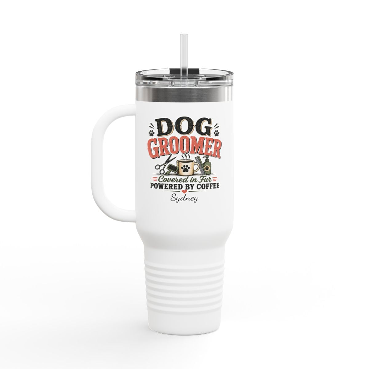 Dog Groomer Tumbler, 40oz Travel Mug, Pet Groomer Gift, Dog Grooming Coffee Cup