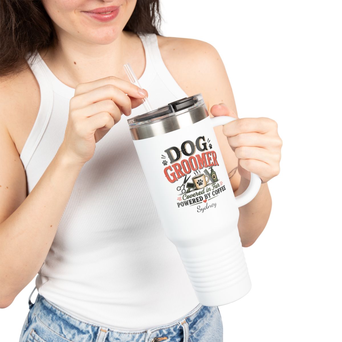 Dog Groomer Tumbler, 40oz Travel Mug, Pet Groomer Gift, Dog Grooming Coffee Cup