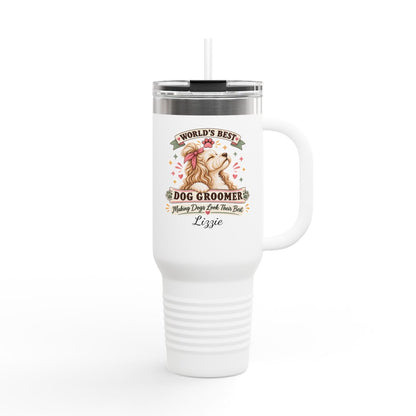 Personalized Dog Groomer Tumbler, 40oz Travel Mug, Pet Groomer Gift, Custom Groomer Cup