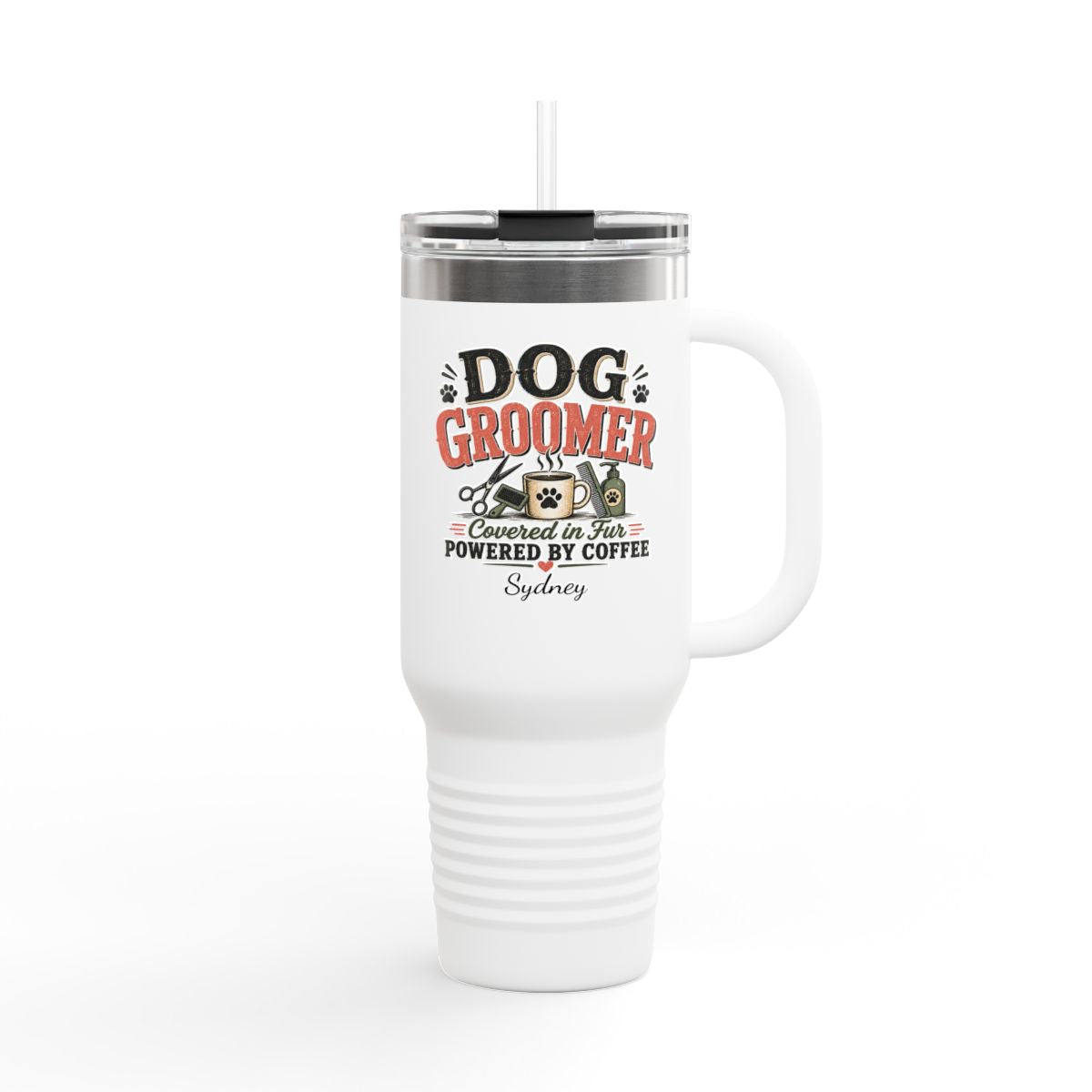 Dog Groomer Tumbler, 40oz Travel Mug, Pet Groomer Gift, Dog Grooming Coffee Cup