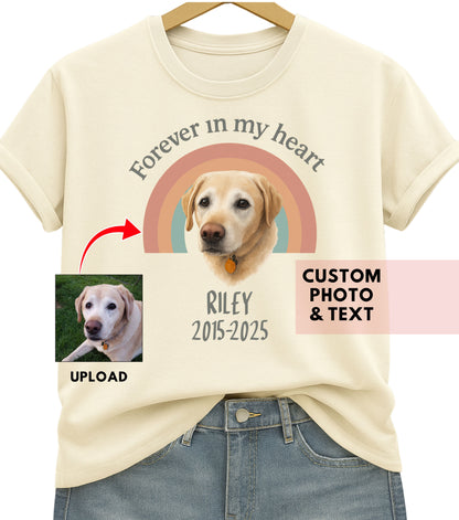 Personalized Pet Memorial Shirt, Dog Memory Gift, Rainbow Bridge Tribute Tee, Custom Photo Comfort Colors, Pet Lover Keepsake