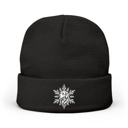 Golden Retriever Beanie, Embroidered Dog Snowflake Winter Hat, Golden Retriever Lover Gift