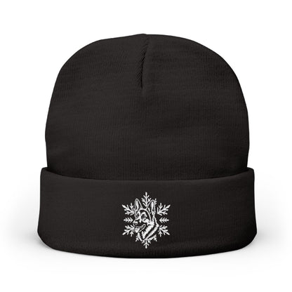 German Shepherd Beanie, Embroidered Dog Snowflake Winter Hat, German Shepherd Lover Gift