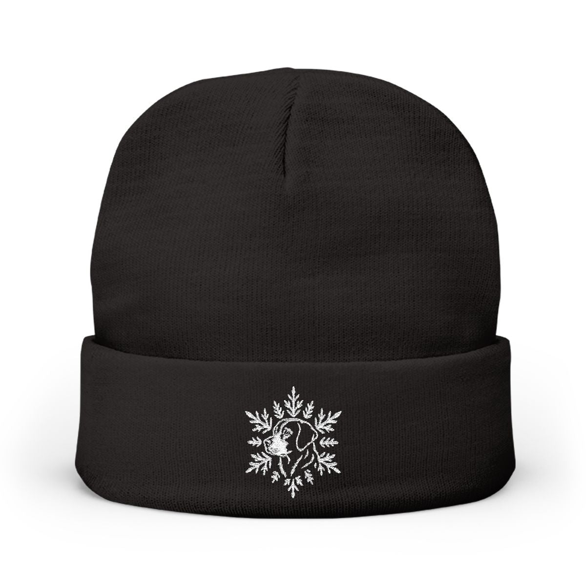 Labrador Retriever Beanie, Embroidered Lab Snowflake Winter Hat, Labrador Lover Gift, Dog Mom Beanie