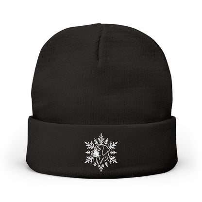 Labrador Retriever Beanie, Embroidered Lab Snowflake Winter Hat, Labrador Lover Gift, Dog Mom Beanie