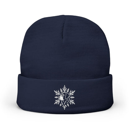 Labrador Retriever Beanie, Embroidered Lab Snowflake Winter Hat, Labrador Lover Gift, Dog Mom Beanie