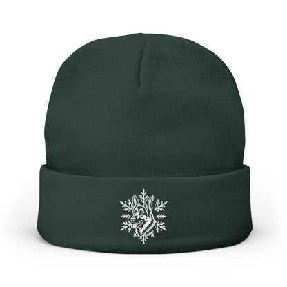 German Shepherd Beanie, Embroidered Dog Snowflake Winter Hat, German Shepherd Lover Gift
