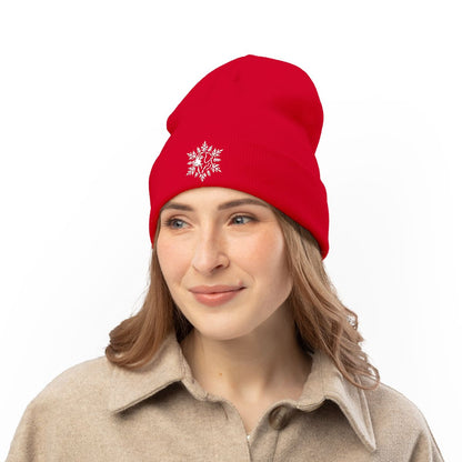 Labrador Retriever Beanie, Embroidered Lab Snowflake Winter Hat, Labrador Lover Gift, Dog Mom Beanie
