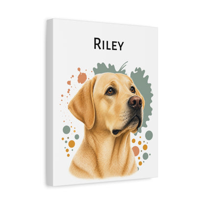 Personalized Yellow Lab Canvas, Custom Dog Name Portrait, Labrador Retriever Gift, Lab Lover Wall Art