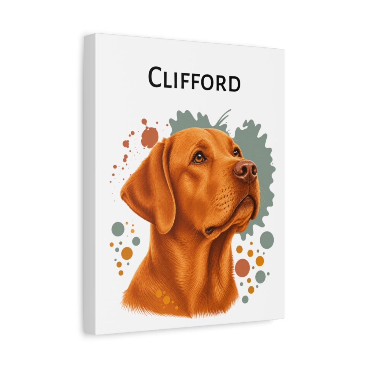 Personalized Fox Red Lab Canvas, Custom Dog Name Portrait, Labrador Retriever Gift, Lab Lover Wall Art