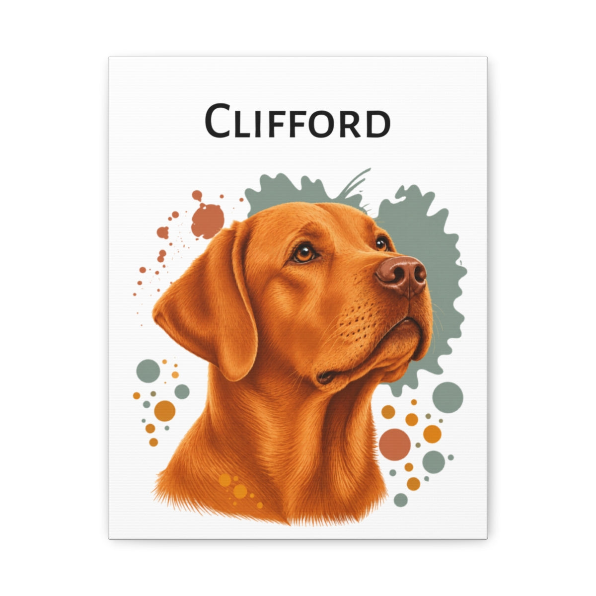 Personalized Fox Red Lab Canvas, Custom Dog Name Portrait, Labrador Retriever Gift, Lab Lover Wall Art