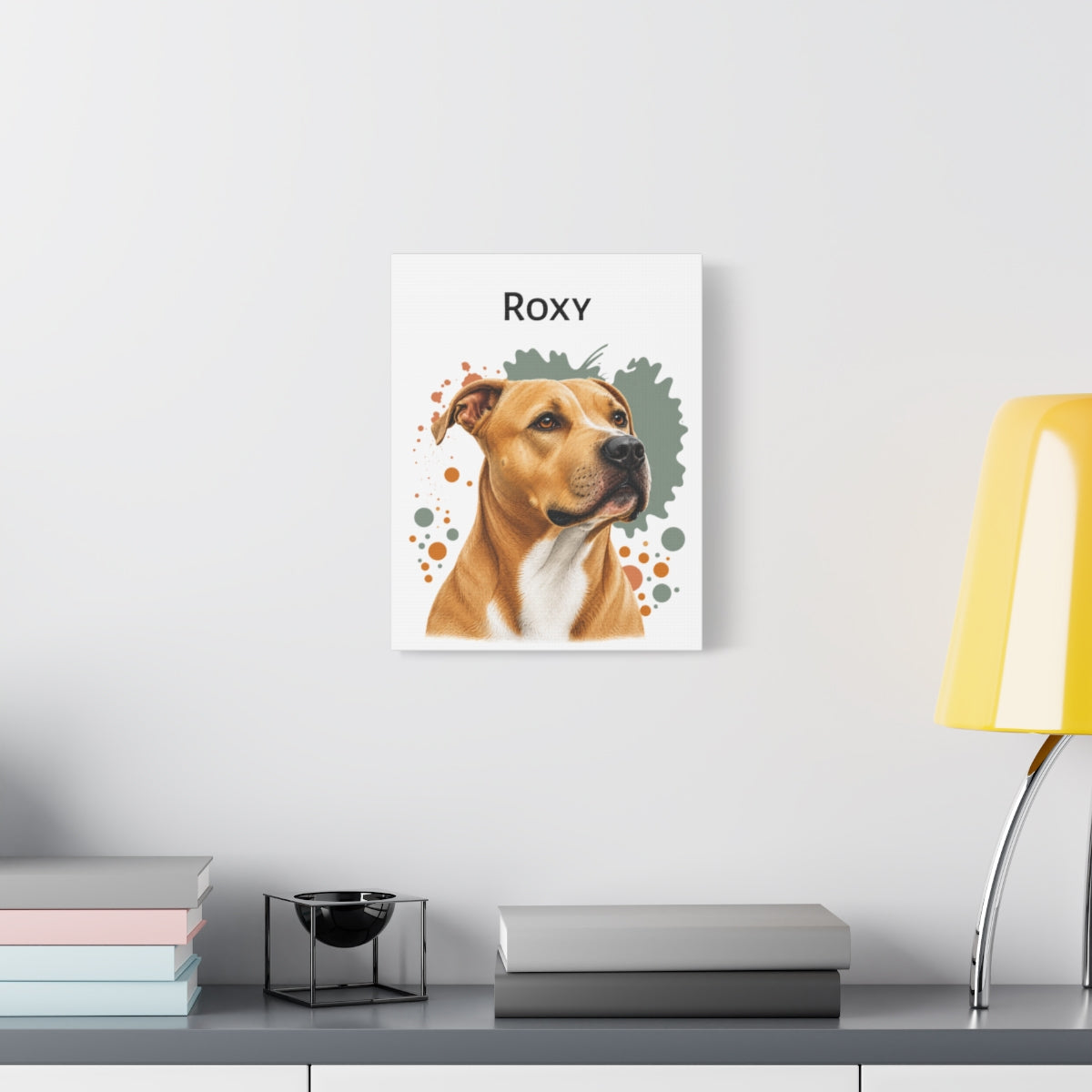 Personalized Pitbull Canvas, Custom Dog Name Portrait, Pit Bull Lover Gift, Dog Wall Art