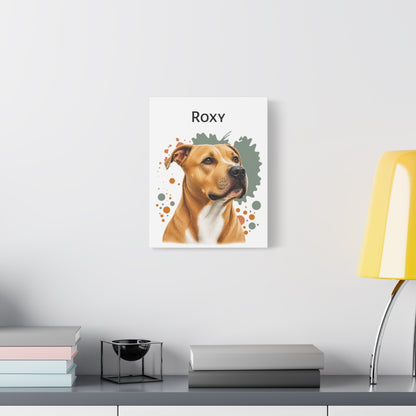 Personalized Pitbull Canvas, Custom Dog Name Portrait, Pit Bull Lover Gift, Dog Wall Art