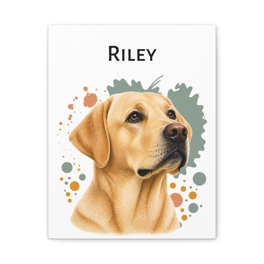 Personalized Yellow Lab Canvas, Custom Dog Name Portrait, Labrador Retriever Gift, Lab Lover Wall Art
