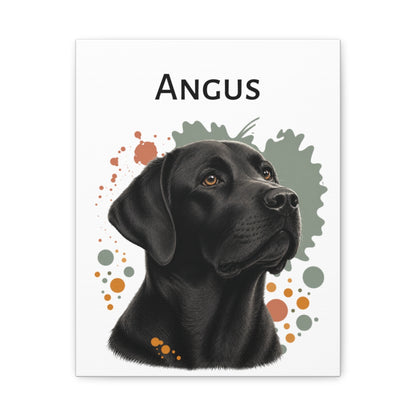 Personalized Black Labrador Canvas, Black Lab Wall Art with Custom Name