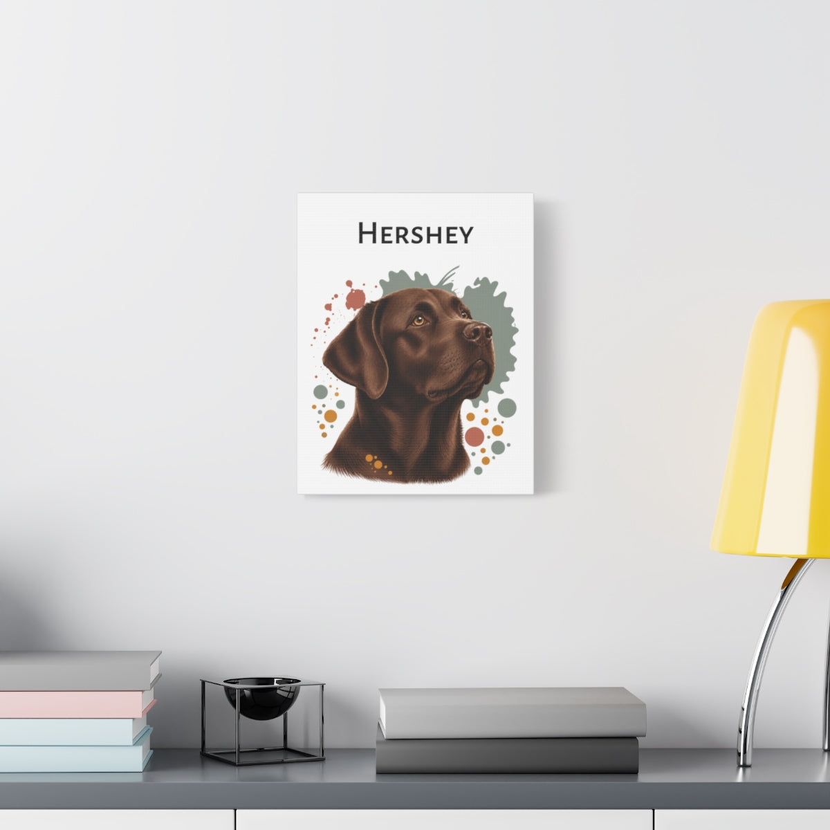 Personalized Chocolate Lab Canvas, Custom Dog Name Portrait, Labrador Retriever Gift, Lab Lover Wall Art