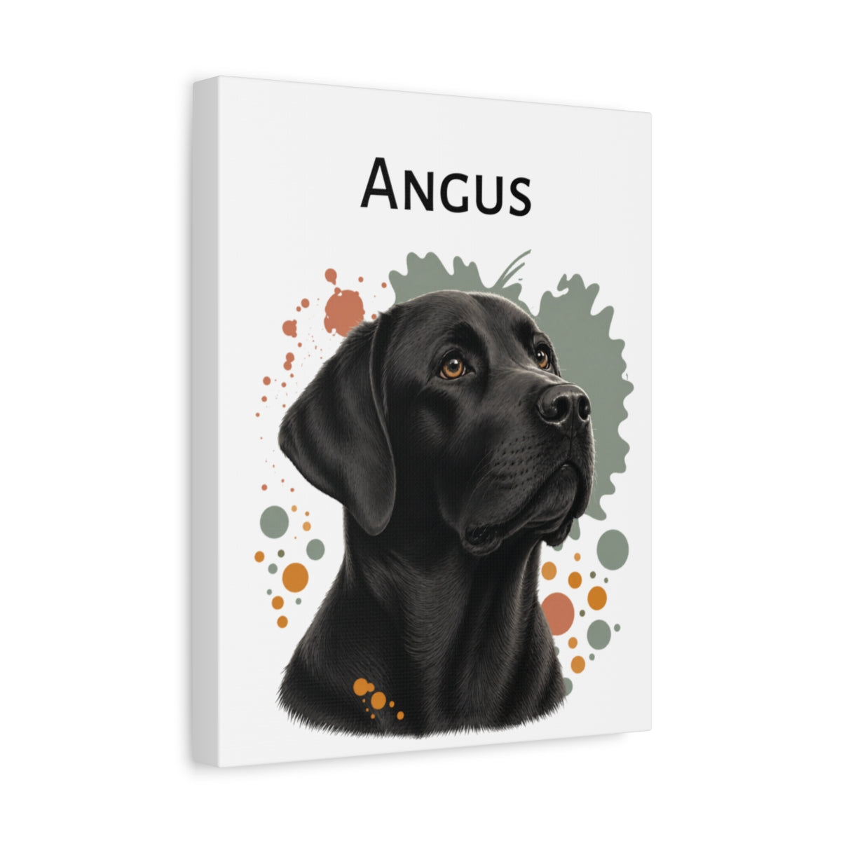 Personalized Black Labrador Canvas, Black Lab Wall Art with Custom Name