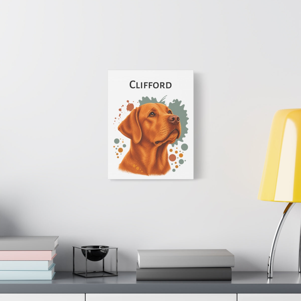 Personalized Fox Red Lab Canvas, Custom Dog Name Portrait, Labrador Retriever Gift, Lab Lover Wall Art