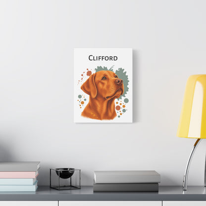 Personalized Fox Red Lab Canvas, Custom Dog Name Portrait, Labrador Retriever Gift, Lab Lover Wall Art