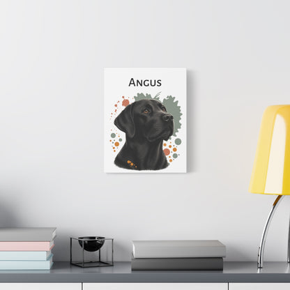 Personalized Black Labrador Canvas, Black Lab Wall Art with Custom Name