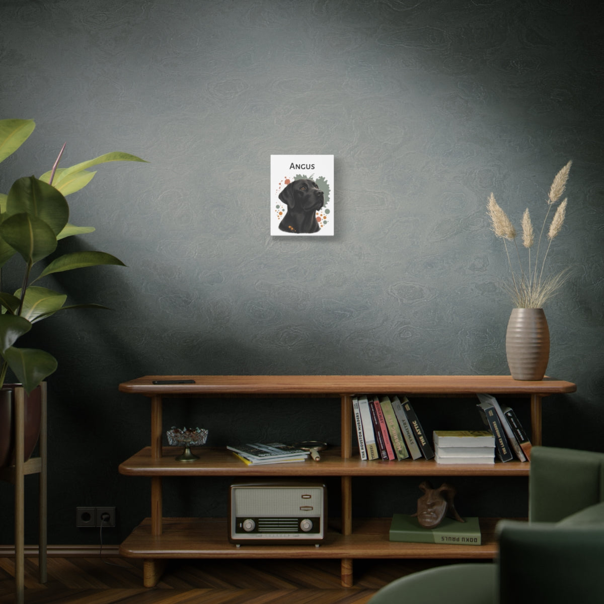 Personalized Black Labrador Canvas, Black Lab Wall Art with Custom Name