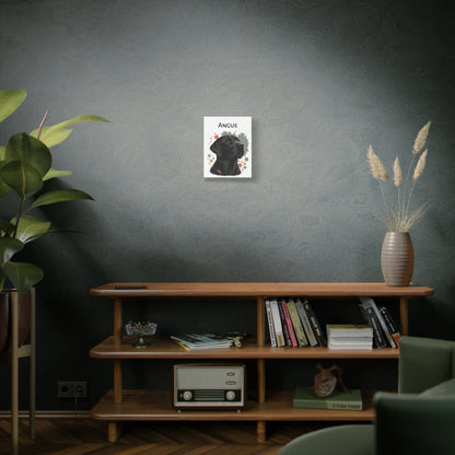 Personalized Black Labrador Canvas, Black Lab Wall Art with Custom Name