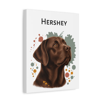 Personalized Chocolate Lab Canvas, Custom Dog Name Portrait, Labrador Retriever Gift, Lab Lover Wall Art