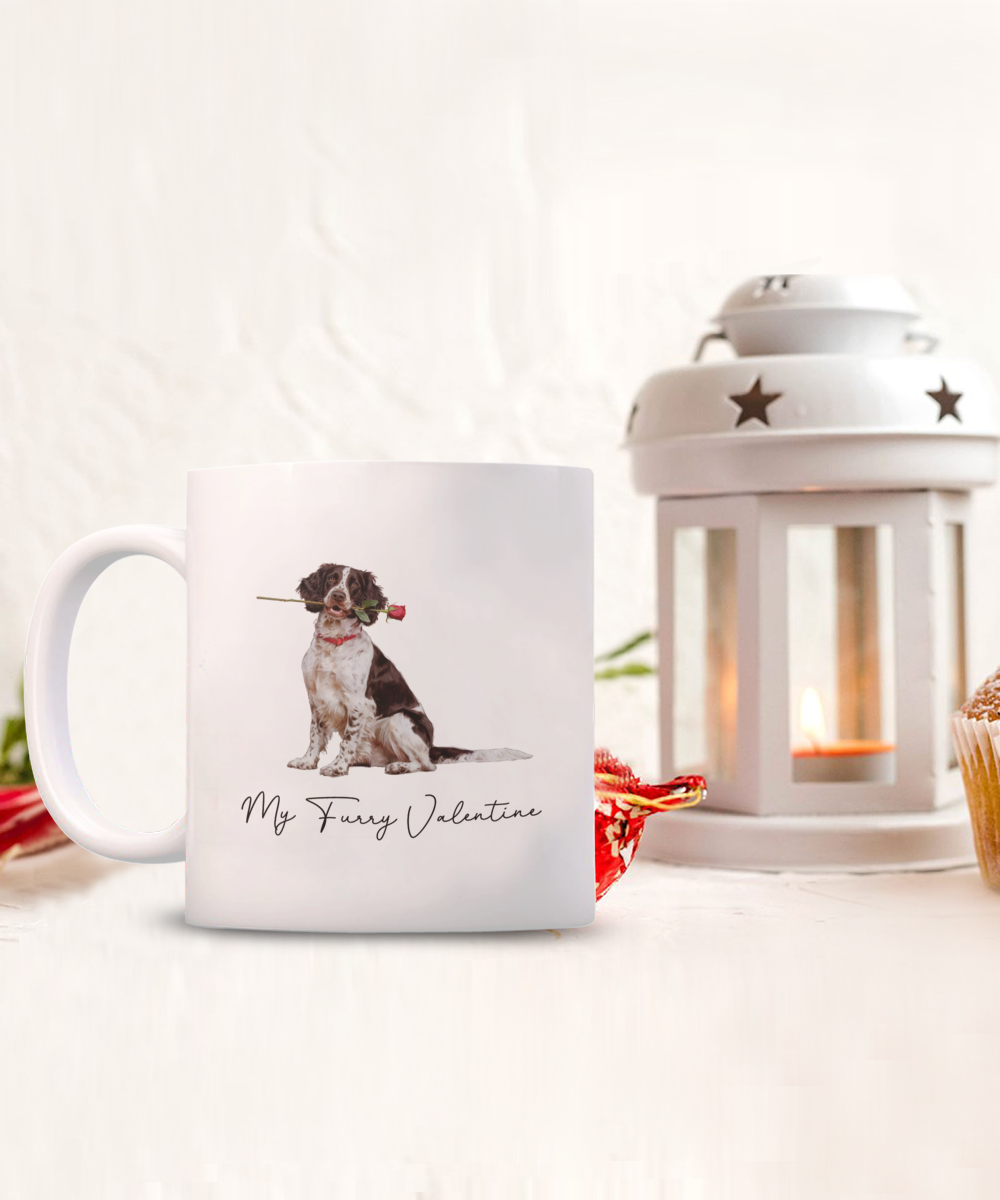 Springer Spaniel Valentine Mug, My Furry Valentine, Cute Dog Coffee Cup, Gift for Dog Lovers, Gift for Springer Spaniel Lovers