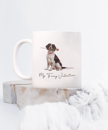Springer Spaniel Valentine Mug, My Furry Valentine, Cute Dog Coffee Cup, Gift for Dog Lovers, Gift for Springer Spaniel Lovers