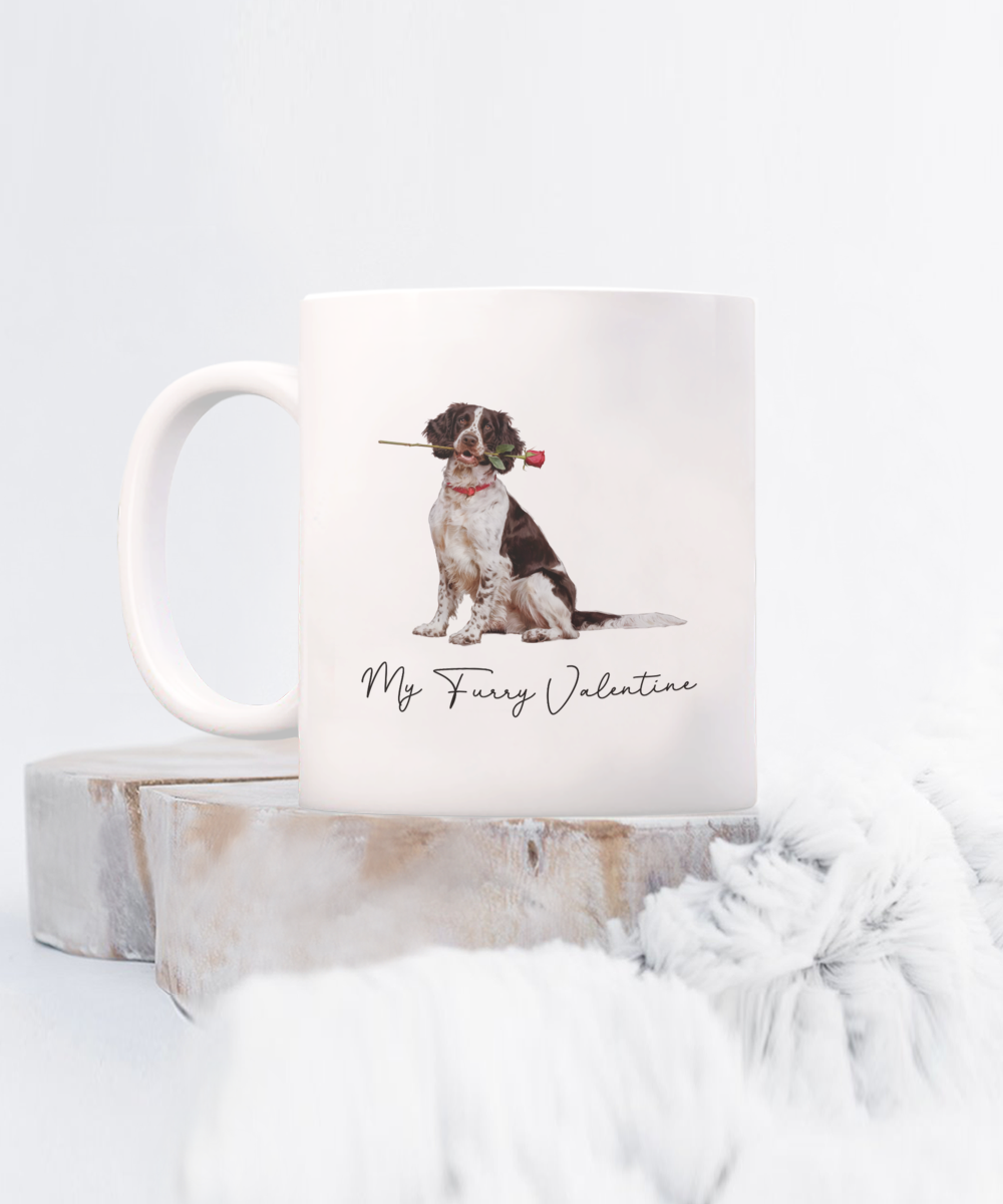 Springer Spaniel Valentine Mug, My Furry Valentine, Cute Dog Coffee Cup, Gift for Dog Lovers, Gift for Springer Spaniel Lovers