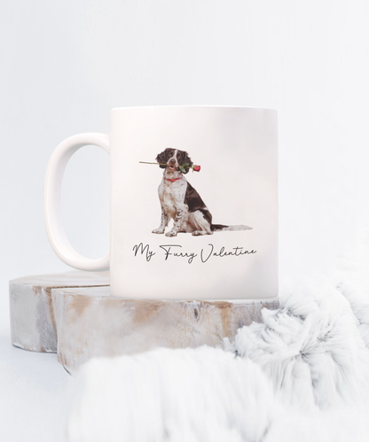 Springer Spaniel Valentine Mug, My Furry Valentine, Cute Dog Coffee Cup, Gift for Dog Lovers, Gift for Springer Spaniel Lovers