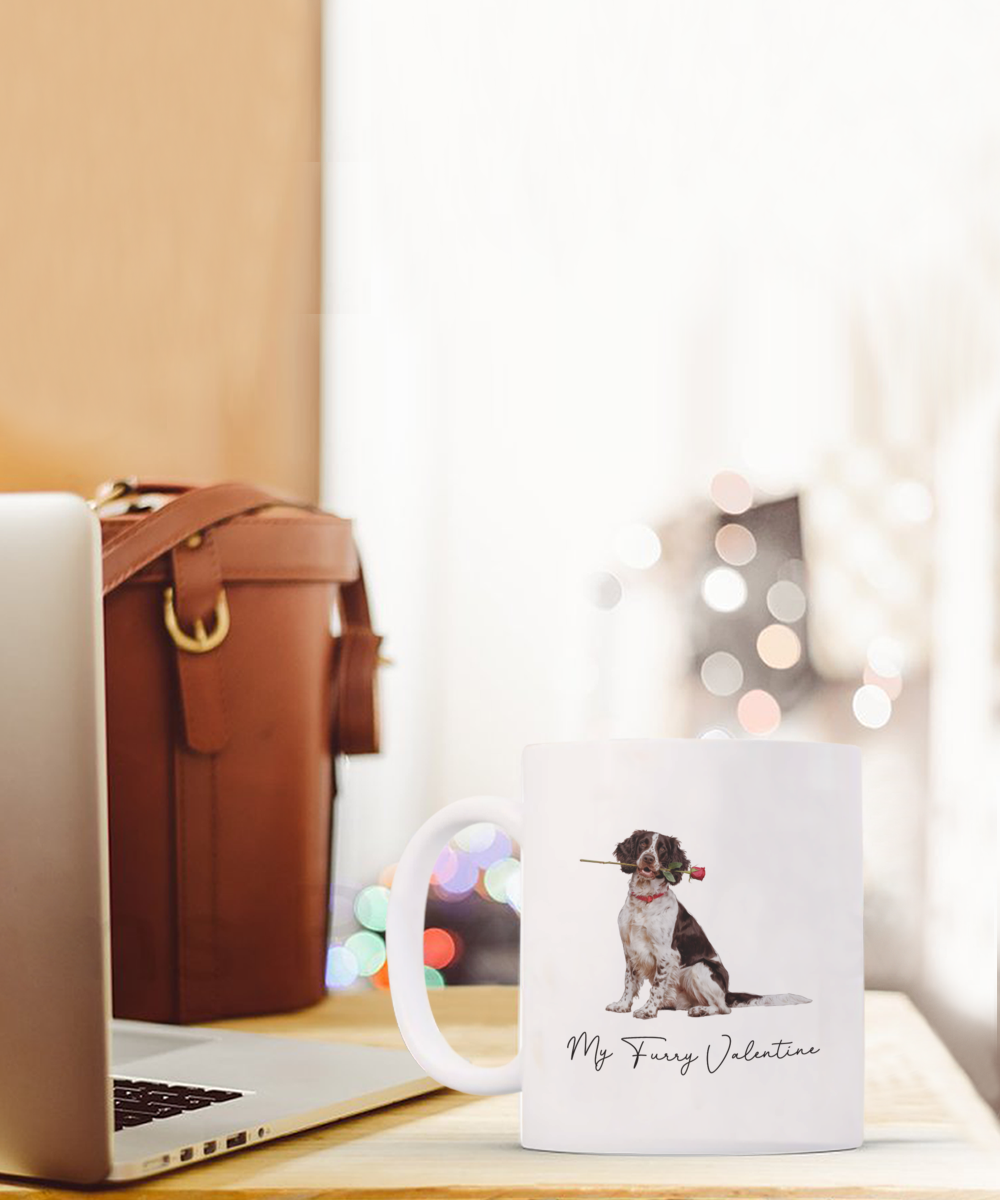 Springer Spaniel Valentine Mug, My Furry Valentine, Cute Dog Coffee Cup, Gift for Dog Lovers, Gift for Springer Spaniel Lovers