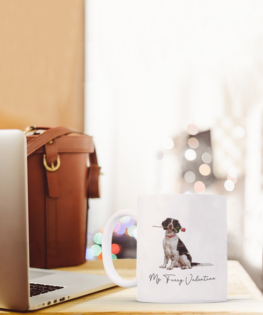Springer Spaniel Valentine Mug, My Furry Valentine, Cute Dog Coffee Cup, Gift for Dog Lovers, Gift for Springer Spaniel Lovers