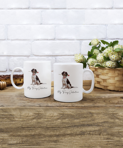 Springer Spaniel Valentine Mug, My Furry Valentine, Cute Dog Coffee Cup, Gift for Dog Lovers, Gift for Springer Spaniel Lovers