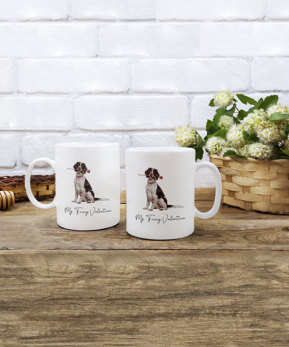Springer Spaniel Valentine Mug, My Furry Valentine, Cute Dog Coffee Cup, Gift for Dog Lovers, Gift for Springer Spaniel Lovers