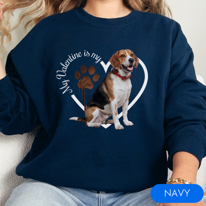 Valentine Beagle Sweatshirt, Beagle Mom, Valentine Heart Dog Sweatshirt, Valentine Dog, Gift for Dog Lover, Beagle