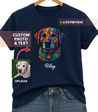 Load image into Gallery viewer, Personalized Pet Shirt — Fractured-Pattern Dog Art on Comfort Colors Tee
