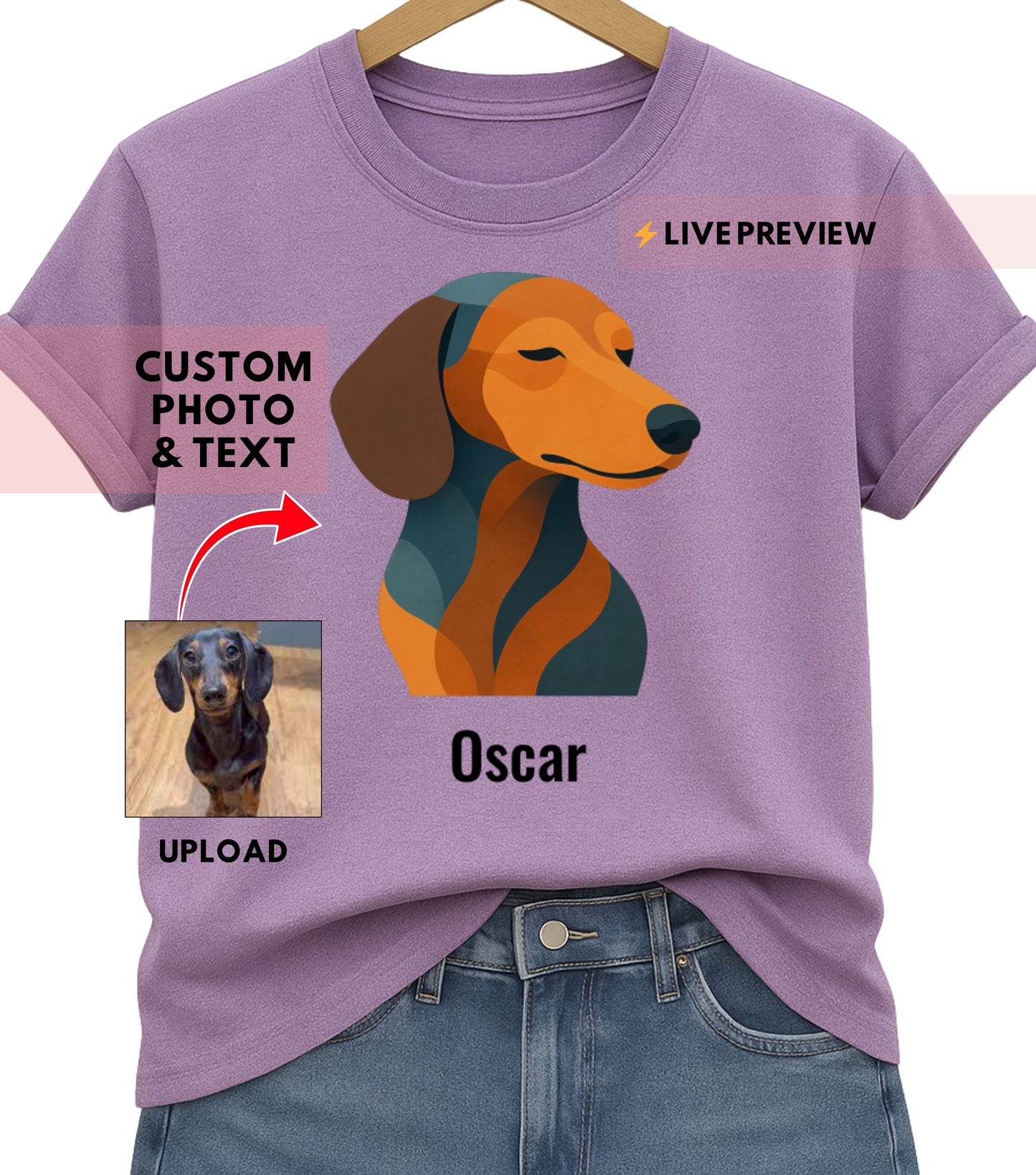 Personalized Abstract Dog Shirt (shh...it works for cats too)