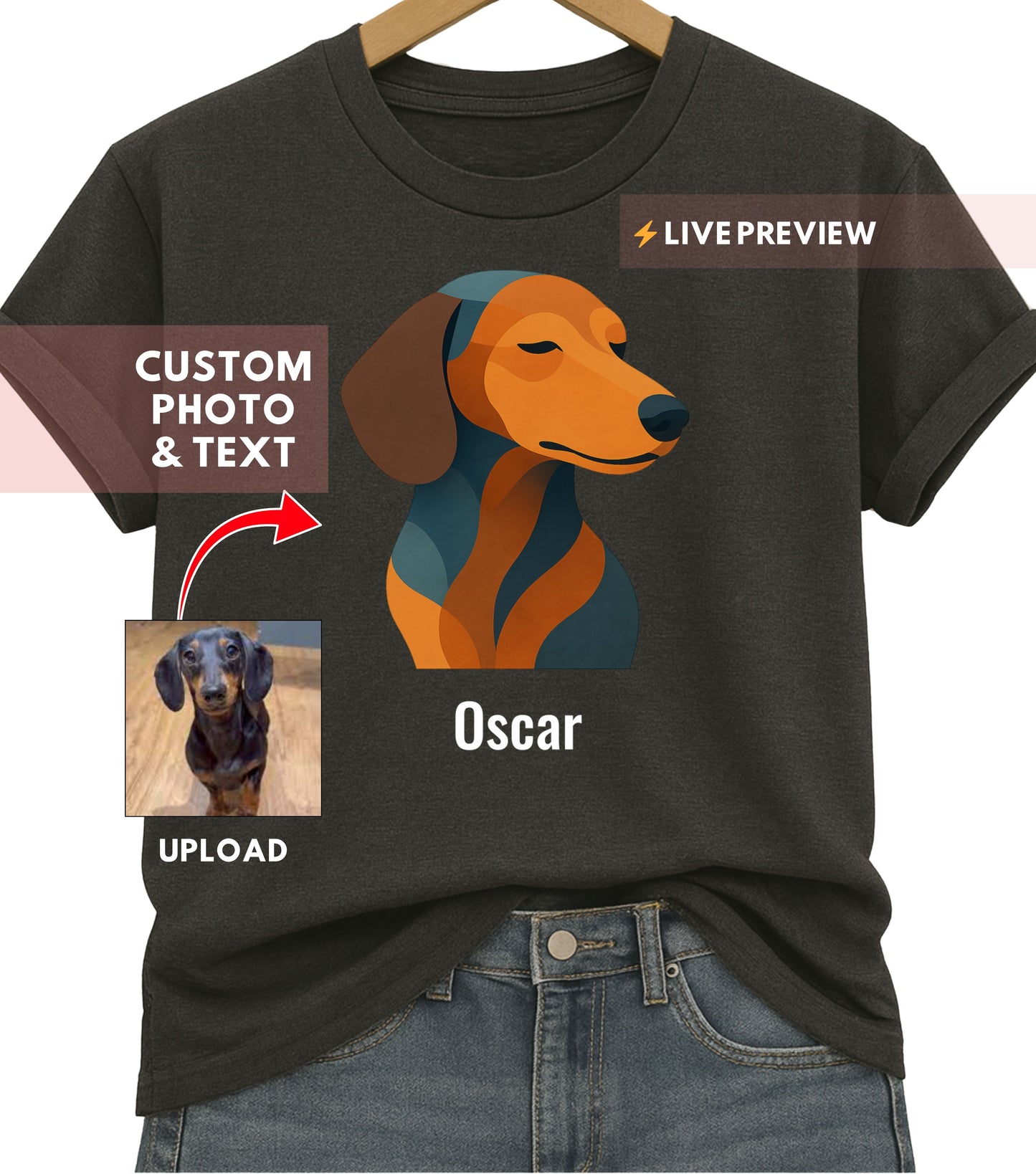 Personalized Abstract Dog Shirt (shh...it works for cats too)
