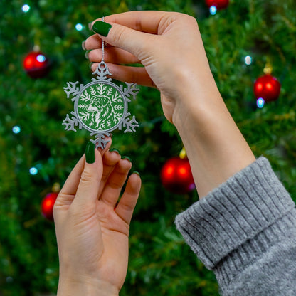 Australian Shepherd Ornament, Pewter Snowflake Christmas Ornament, Aussie Lover Gift