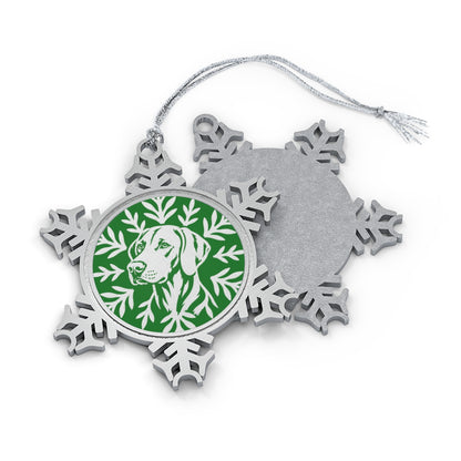 Vizsla Ornament, Pewter Snowflake Christmas Ornament, Vizsla Lover Gift