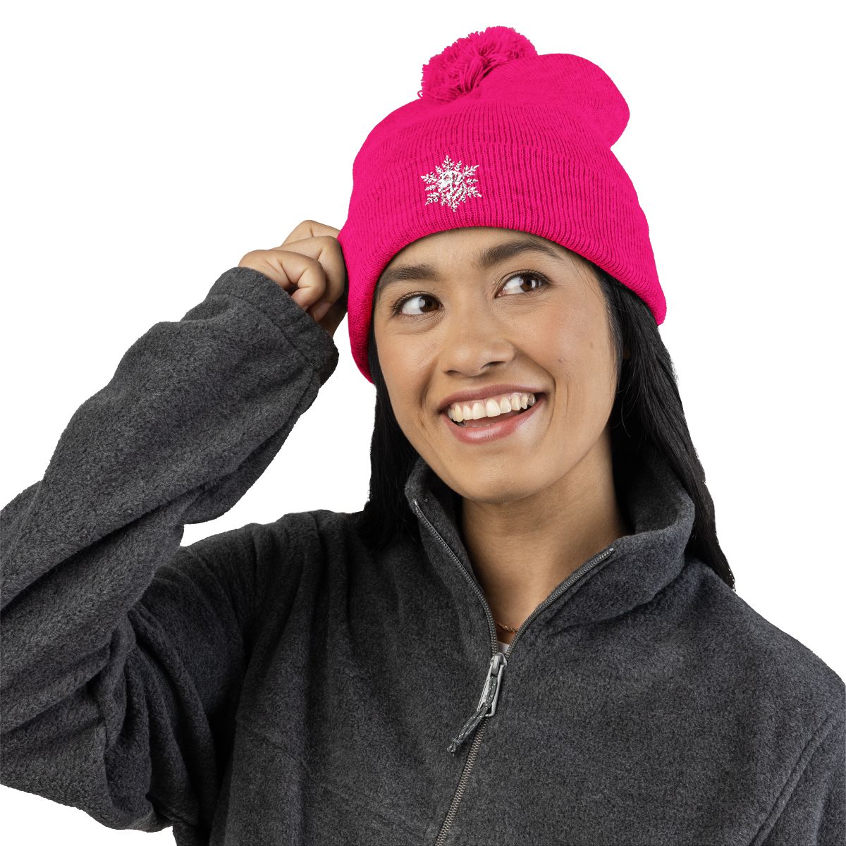 Golden Retriever Pom Pom Beanie, Embroidered Dog Snowflake Winter Hat, Golden Retriever Lover Gift