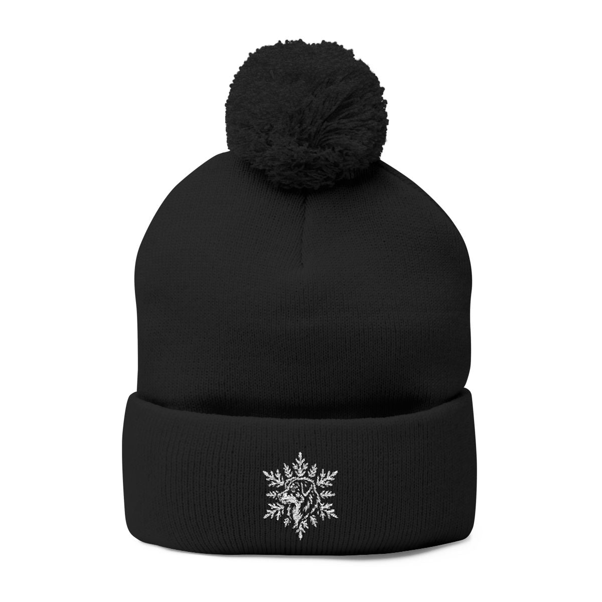Australian Shepherd Pom Pom Beanie, Embroidered Aussie Snowflake Winter Hat, Australian Shepherd Lover Gift