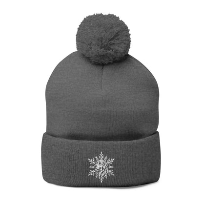 Golden Retriever Pom Pom Beanie, Embroidered Dog Snowflake Winter Hat, Golden Retriever Lover Gift