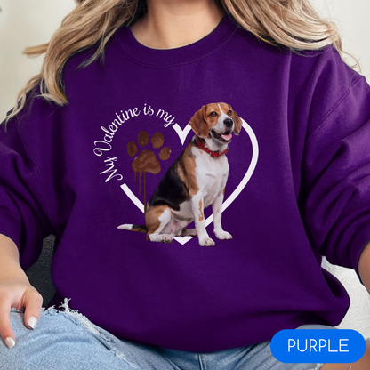Valentine Beagle Sweatshirt, Beagle Mom, Valentine Heart Dog Sweatshirt, Valentine Dog, Gift for Dog Lover, Beagle