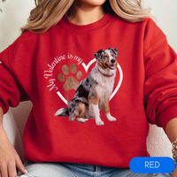 Load image into Gallery viewer, Valentine Australian Shepherd Sweatshirt, Australian Shepherd Mom, Valentine Heart Dog, Valentine Dog Sweatshirt, Gift for Dog Lover

